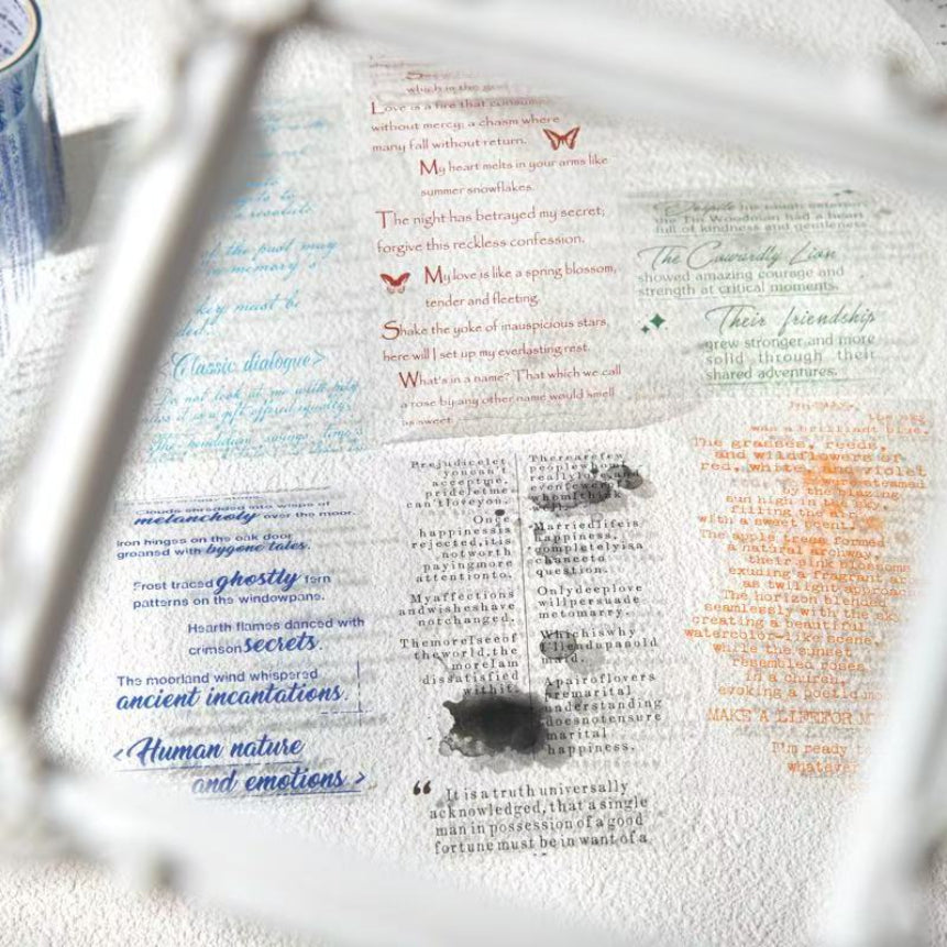 Literary Quotes Fragments Series: English Letter PET Stickers — 2M