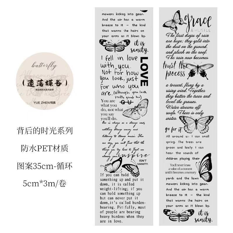 Behind the Time Series: Vintage Text PET Stickers — 3M