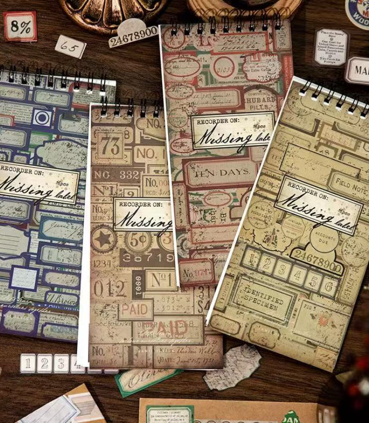 Lost Labels Series Washi and White Kraft Sticker Book — 12 Sheets