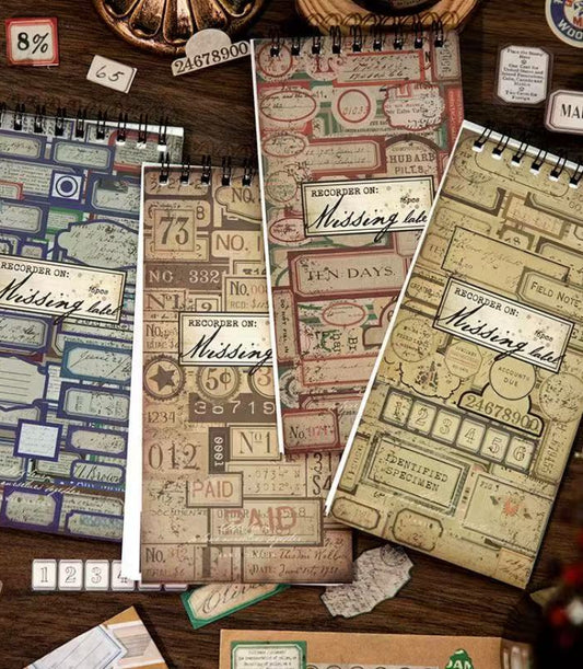 Lost Labels Series Washi and White Kraft Sticker Book — 12 Sheets