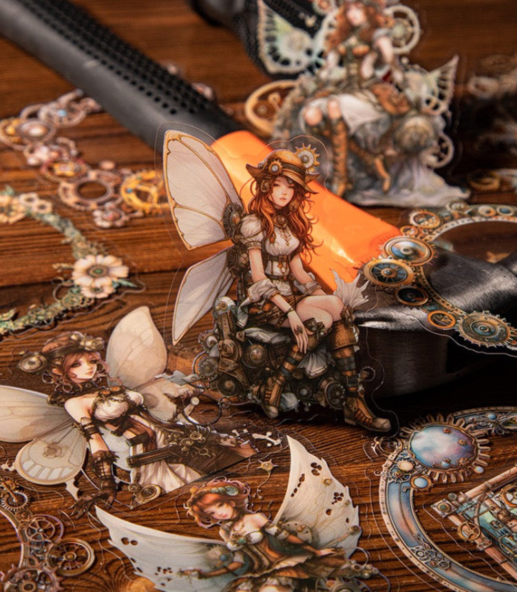 Autocollant PET série Elf mécanique — 20 pièces