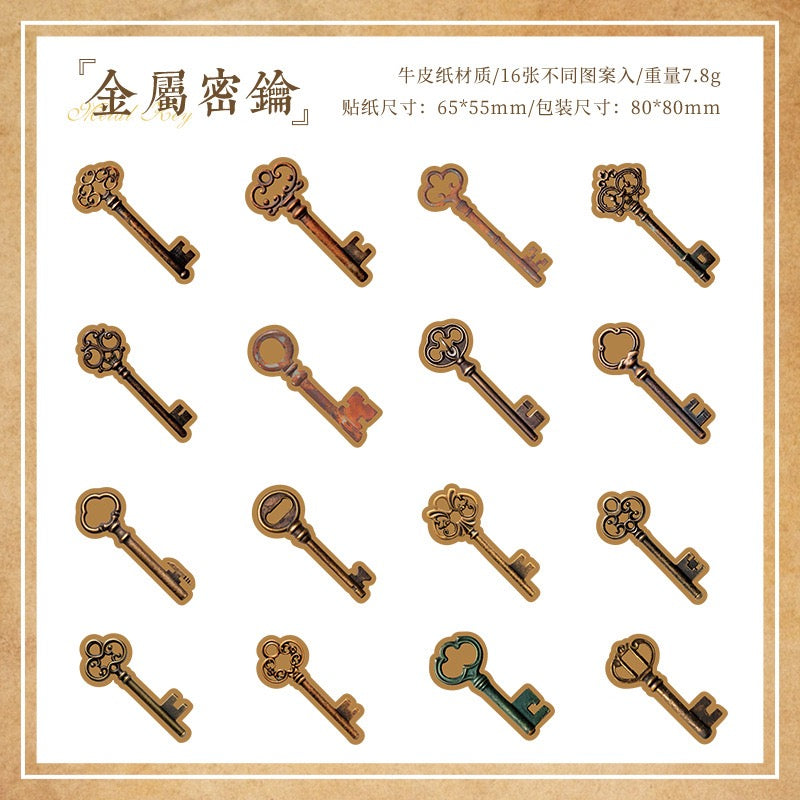 Autocollant en papier kraft série Old Erosion Dream — 16 pièces