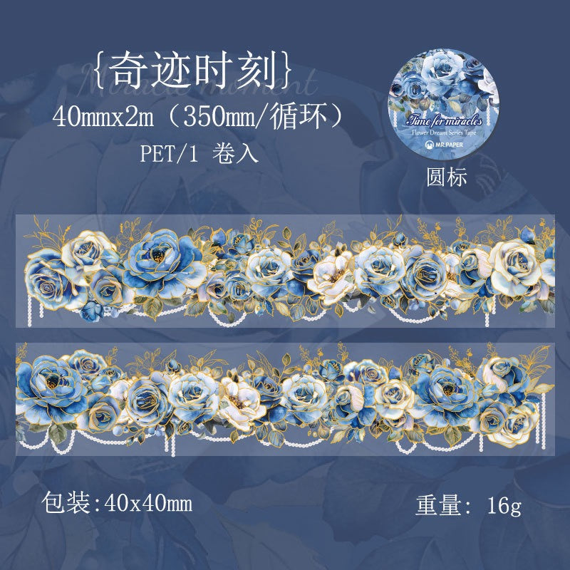 Ruban adhésif en PET à thème floral — 2M