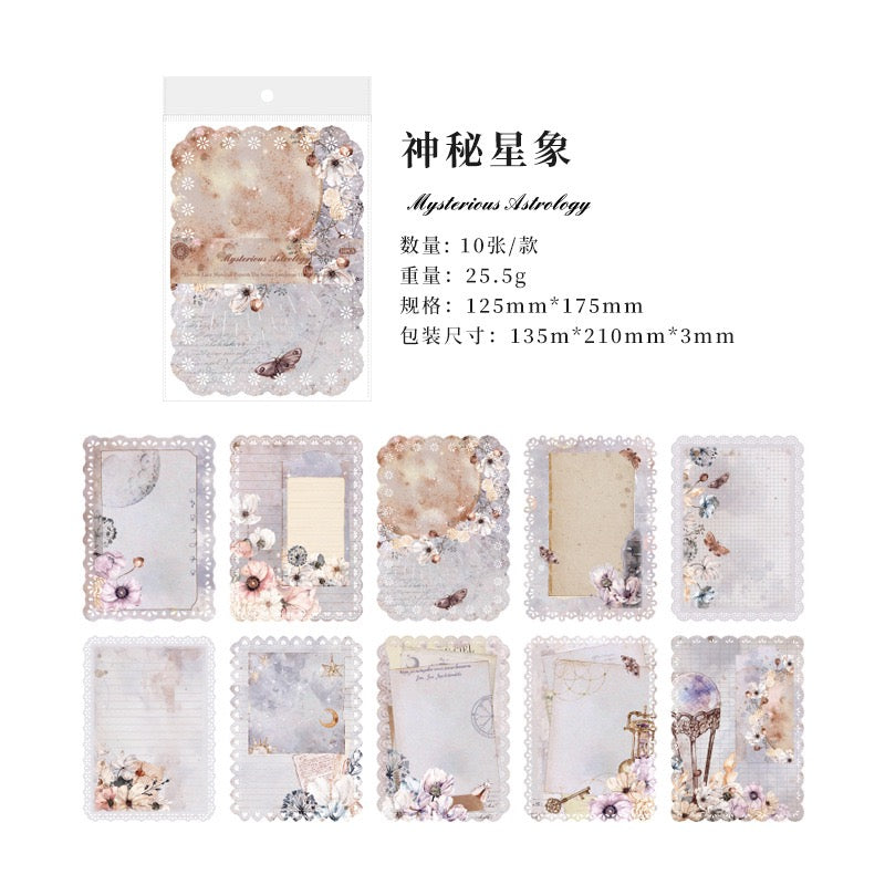 Whispers of Nature Series: Vintage Lace Material Paper — 10 Sheets