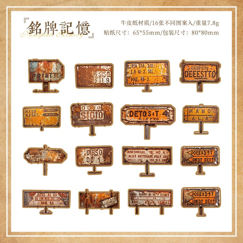 Autocollant en papier kraft série Old Erosion Dream — 16 pièces