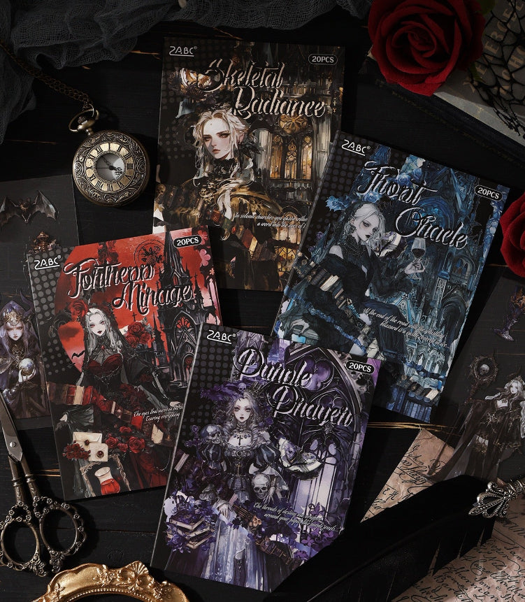 Livre d'autocollants PET Nocturne Hymn — 20 feuilles