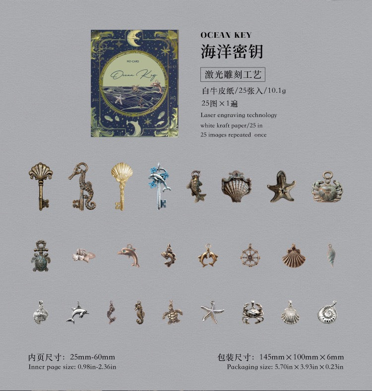 Mystic Codex Series: Vintage Key Sticker Pack — 25PCS