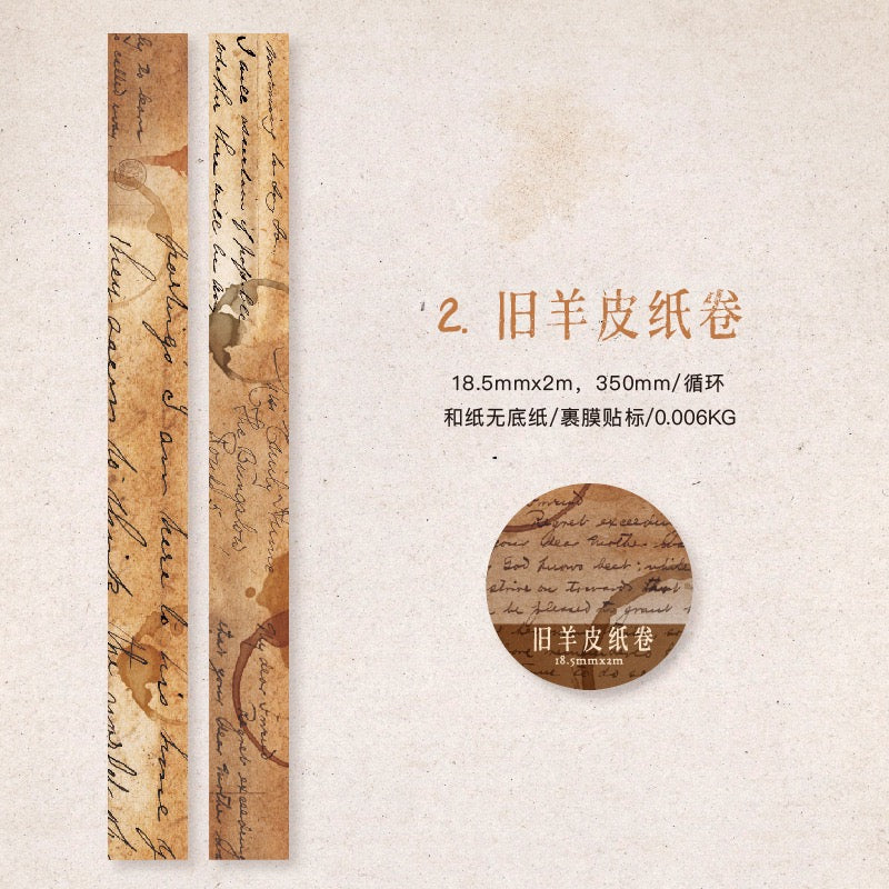 Ruban Washi série papier ancien européen — 2M