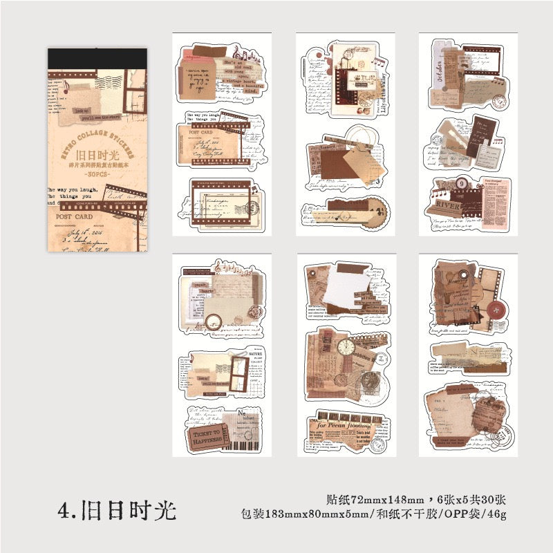 Fragments Series Collage Sticker Book — 30 Sheets