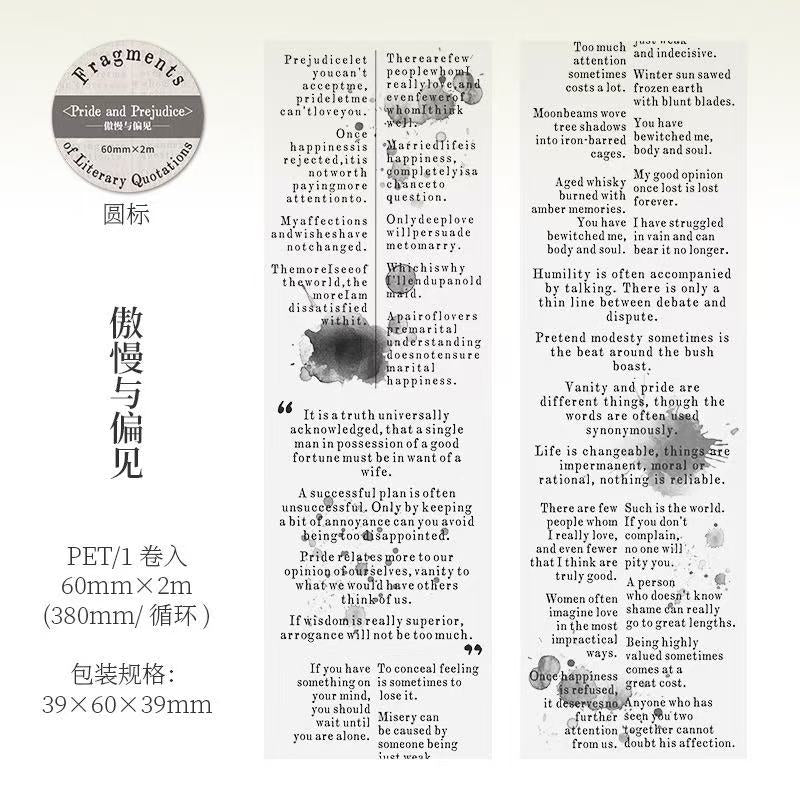 Literary Quotes Fragments Series: English Letter PET Stickers — 2M