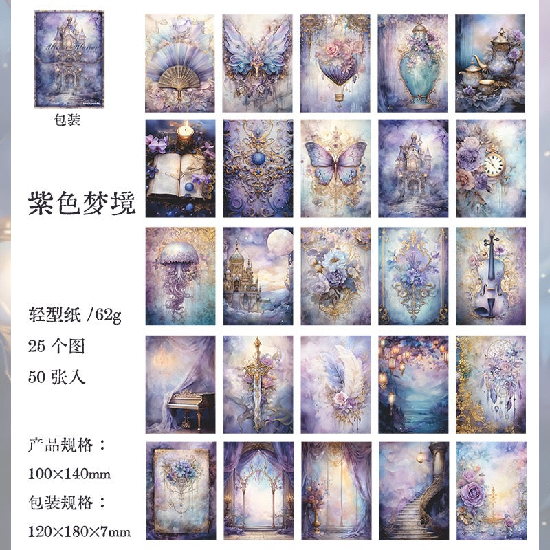 Alice’s Wonderland Series Material Paper — 50 Sheets