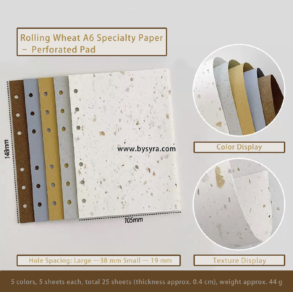 Rolling Wheat A6 Specialty Paper — 25 Sheets