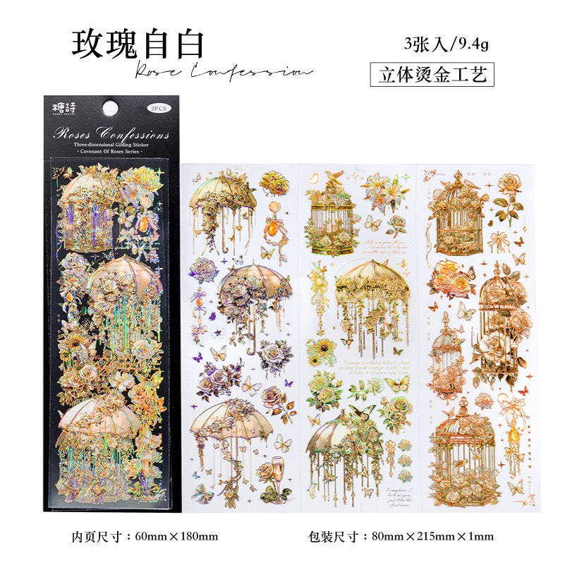 Rose Appointment Series PET Sticker — 3 Sheets