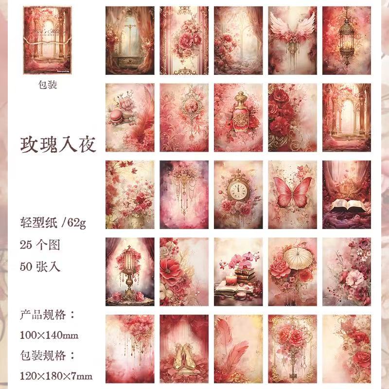 Alice’s Wonderland Series Material Paper — 50 Sheets