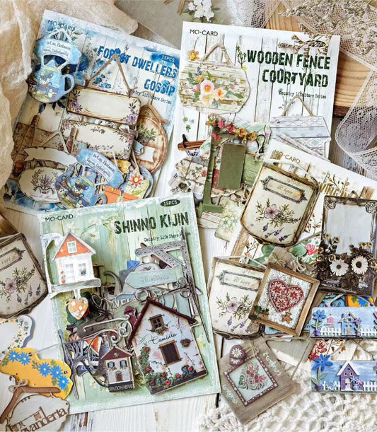 Rural Life General Store Series Die-Cut Hard Card Stickers — 15PCS