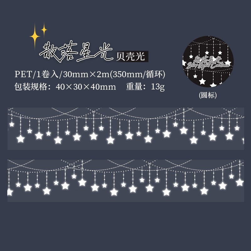 Série de rideaux étoilés : ruban PET Shell-Glow — 2M