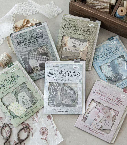 Scrap Fabric Series: Specialty Paper Sticker Pack — 50PCS