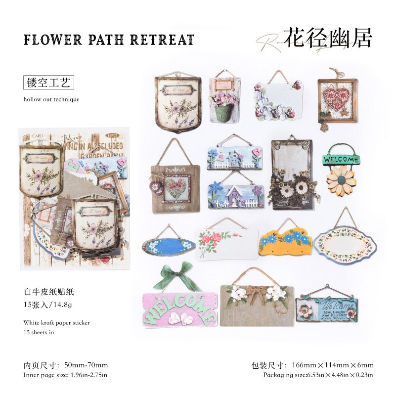 Autocollants de cartes rigides découpés sous forme de série de magasin général de la vie rurale — 15 pièces