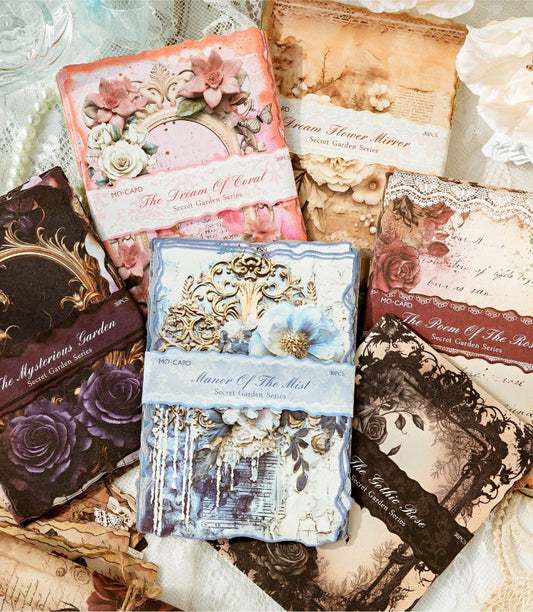 Secret Garden Series Vintage Floral Material Paper — 30 Sheets