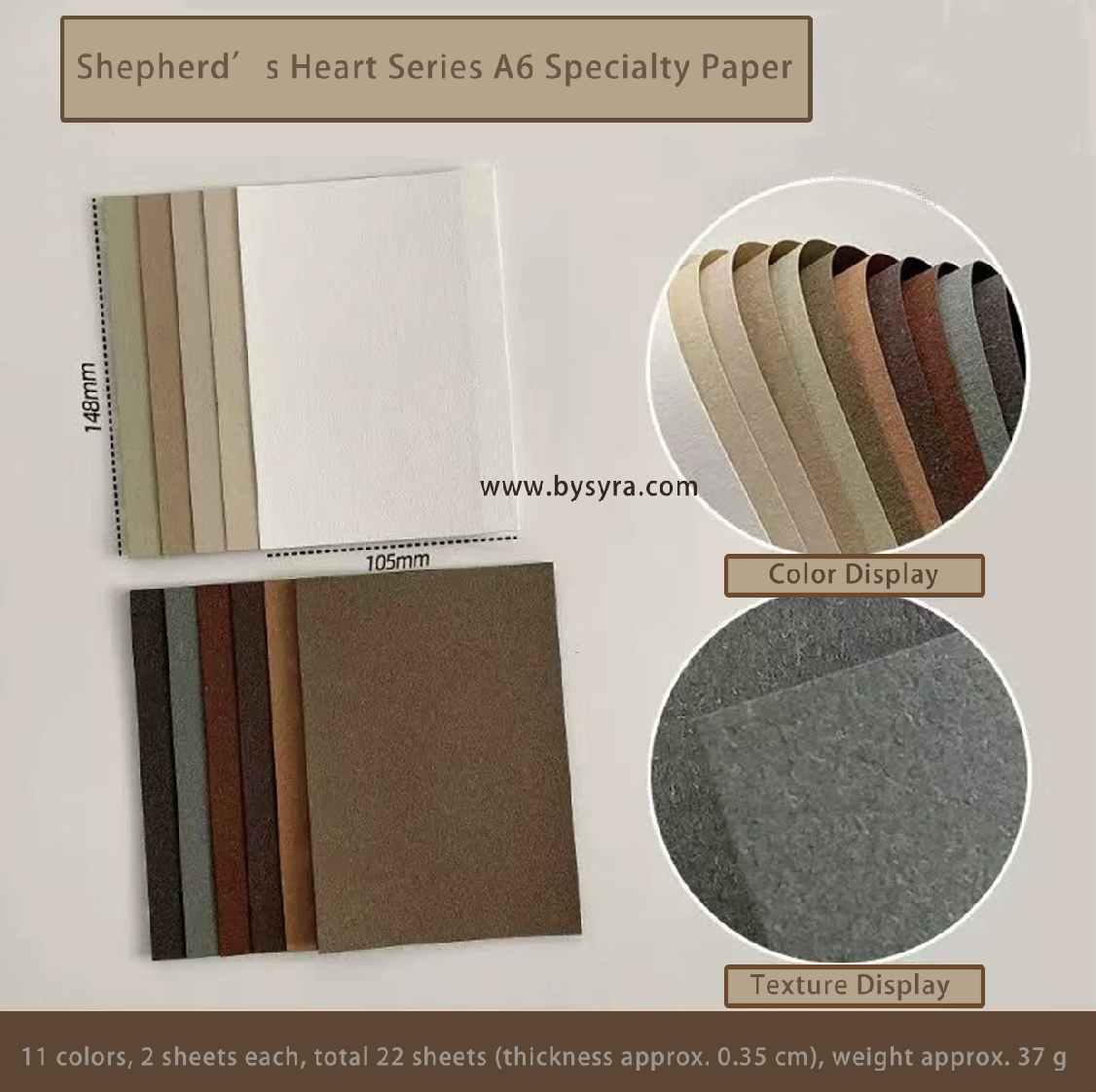 A6 Shepherd’s Heart Series Specialty Paper — 22 Sheets