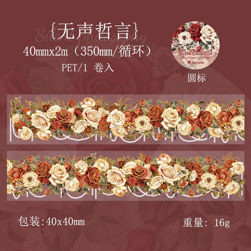 Ruban adhésif en PET à thème floral — 2M