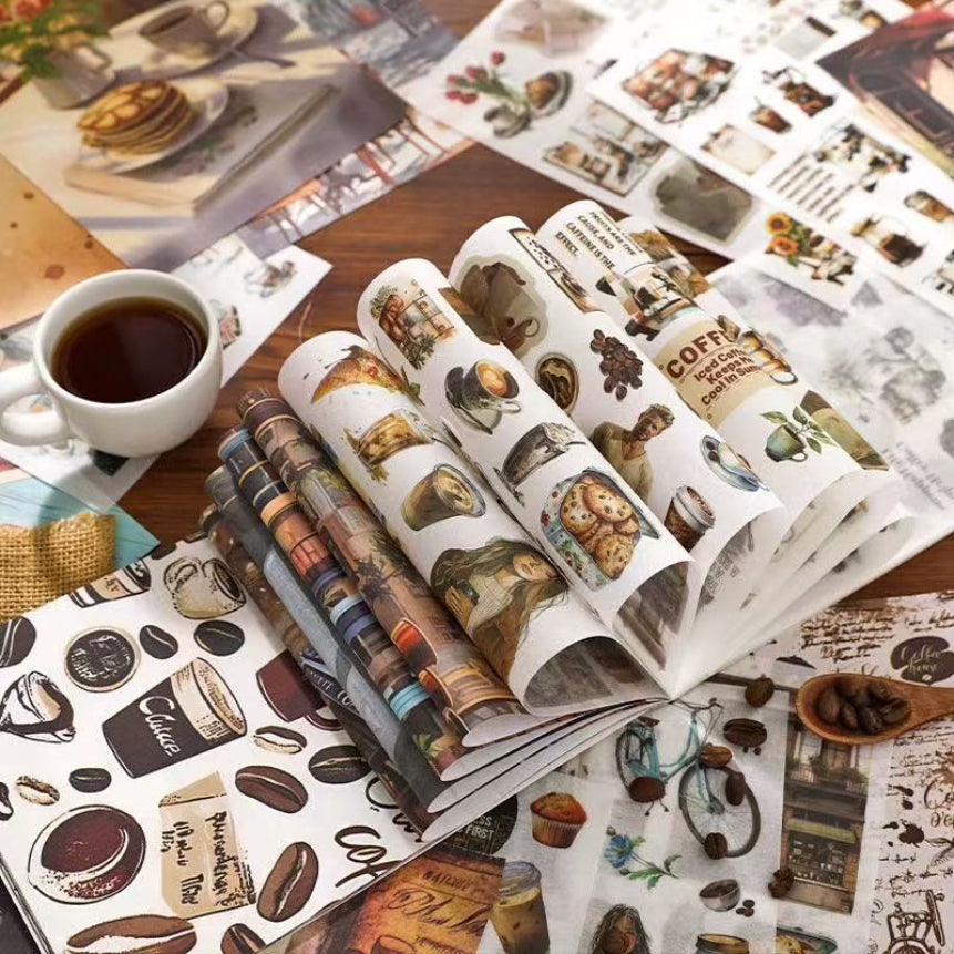 Slow Life Series Washi and Watermark paper Sticker Book — 50 Sheets