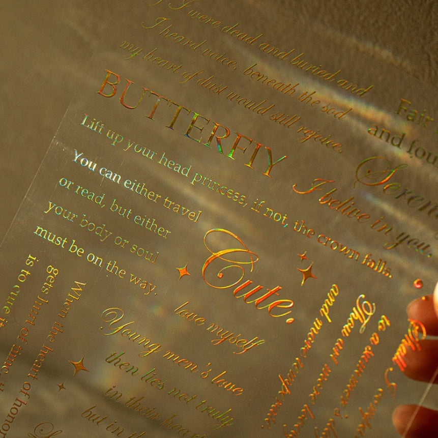 Star & Moon Letters Series PET Sticker — 1 Sheet