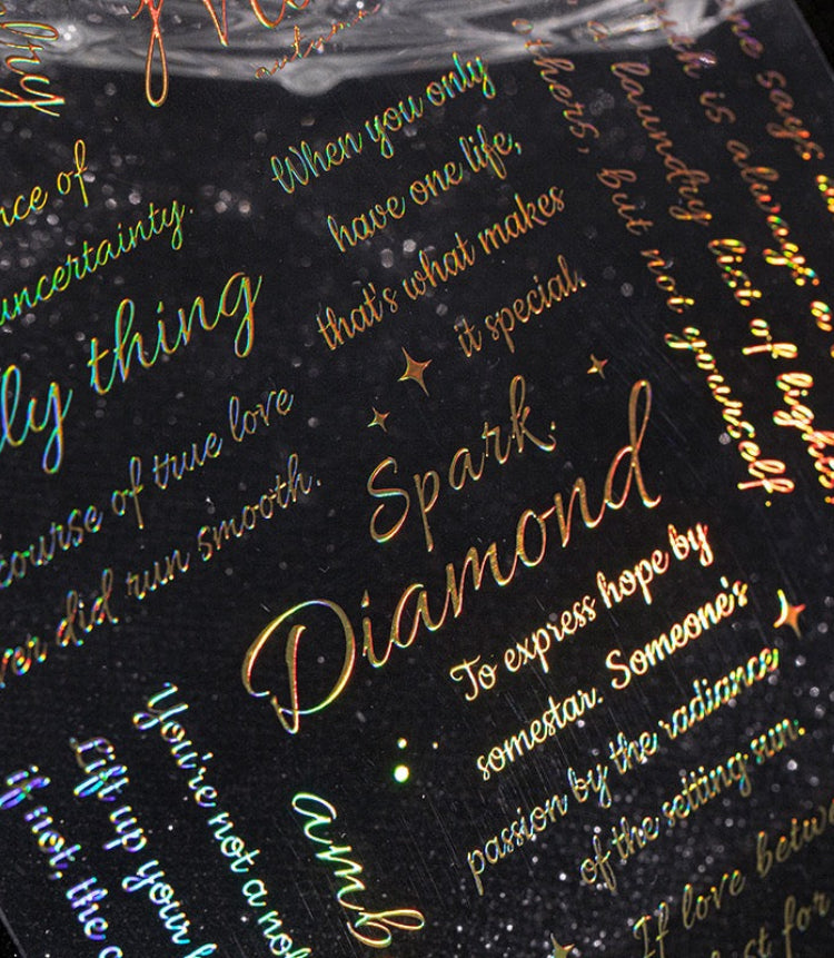 Star & Moon Letters Series PET Sticker — 1 Sheet