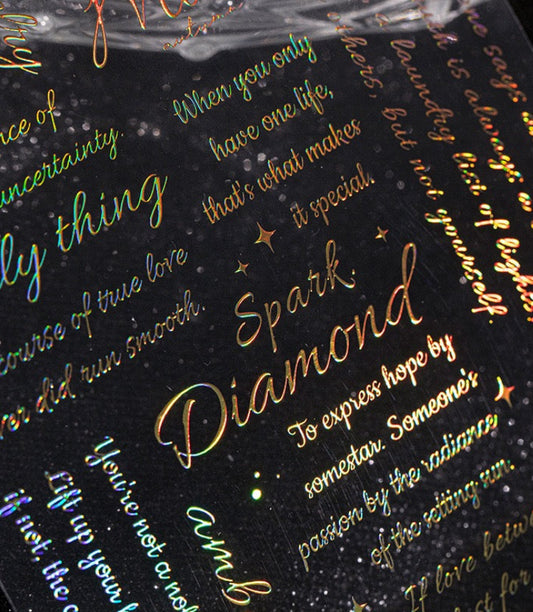 Star & Moon Letters Series PET Sticker — 1 Sheet