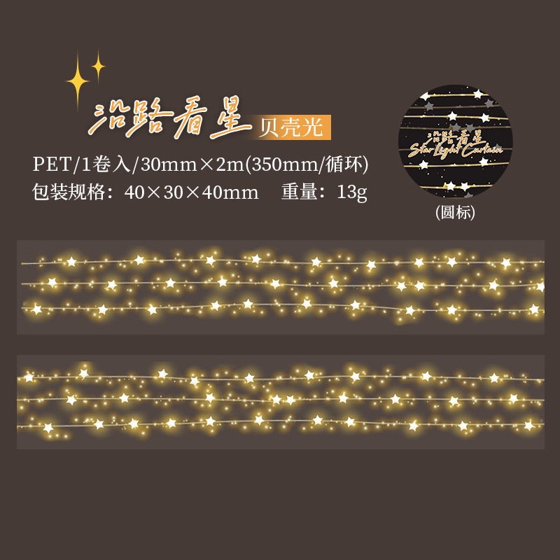 Série de rideaux étoilés : ruban PET Shell-Glow — 2M
