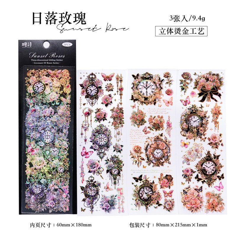 Rose Appointment Series PET Sticker — 3 Sheets