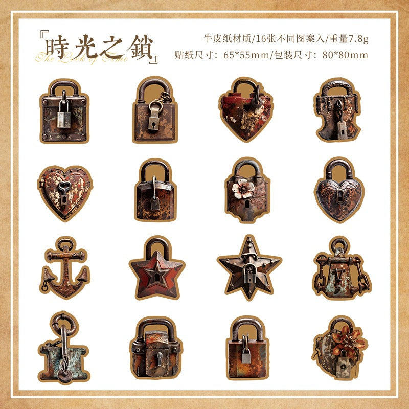 Autocollant en papier kraft série Old Erosion Dream — 16 pièces