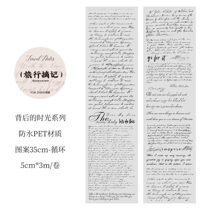 Behind the Time Series: Vintage Text PET Stickers — 3M