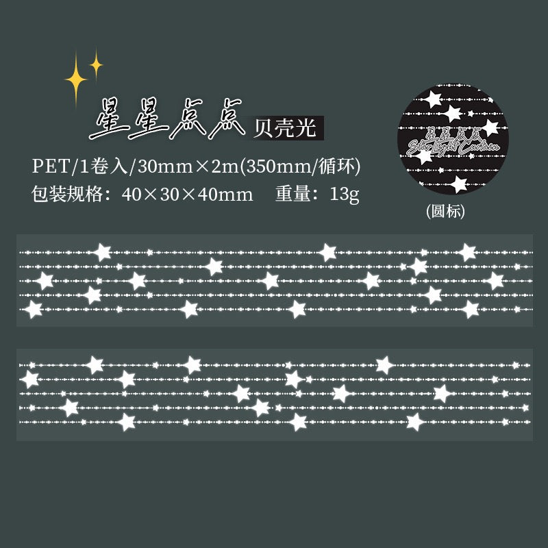 Série de rideaux étoilés : ruban PET Shell-Glow — 2M