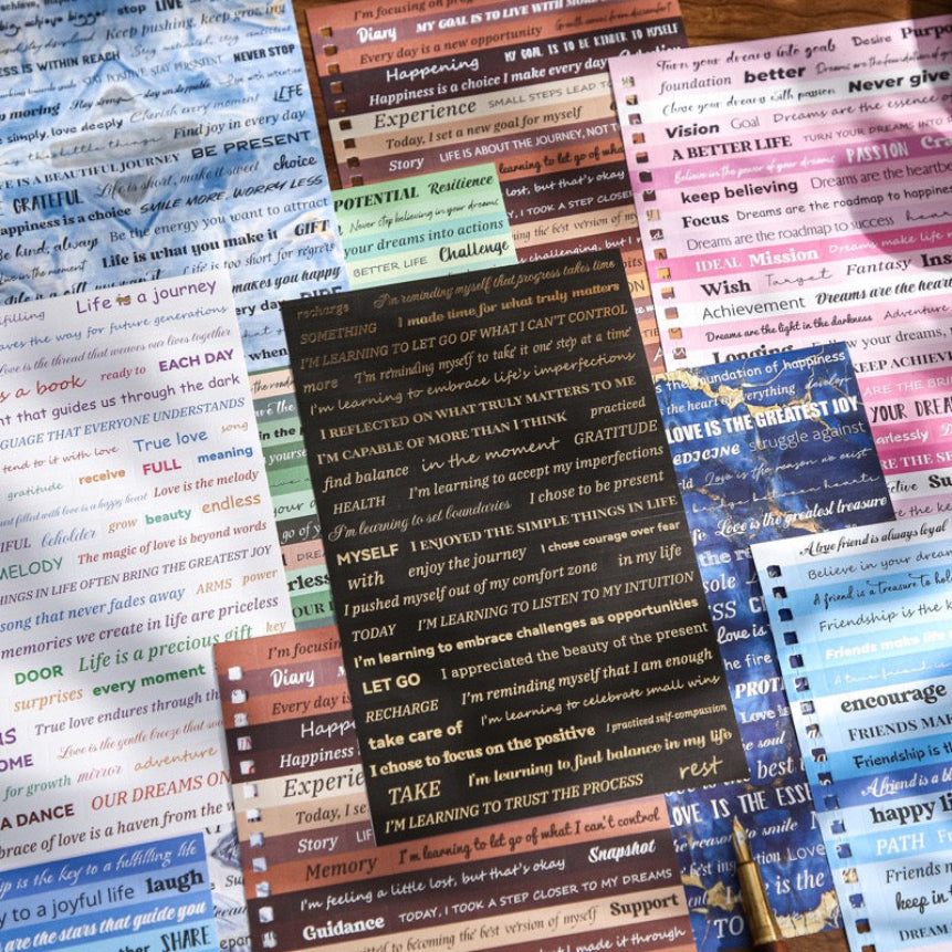 Typography Art Series Sticker Book — 24 Sheets