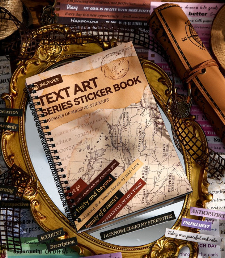 Typography Art Series Sticker Book — 24 Sheets