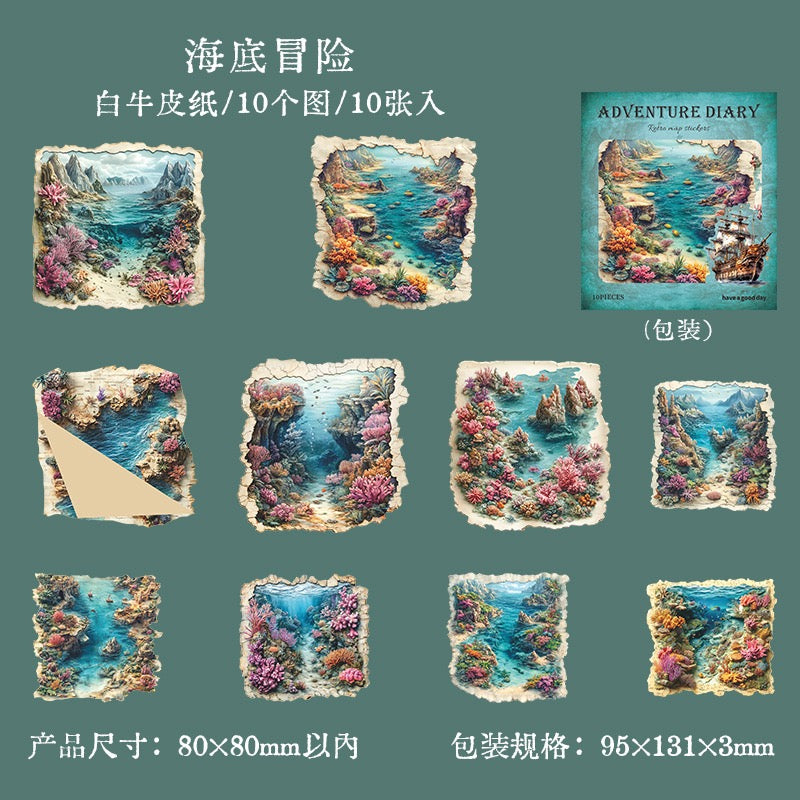 Autocollant en papier kraft blanc pour journal d'aventure — 10 pièces