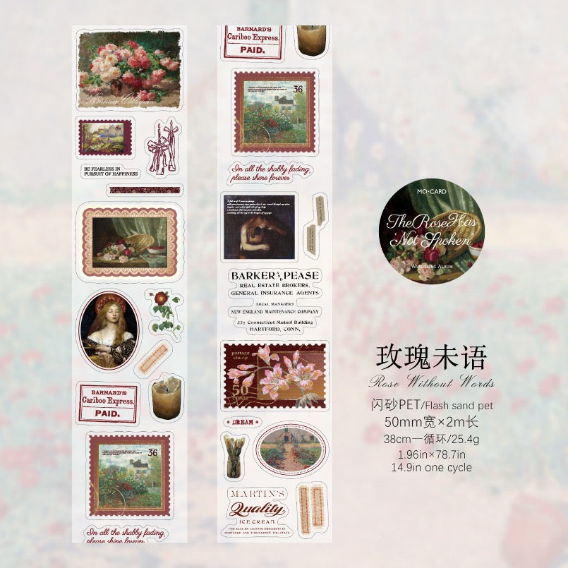 Ruban découpé à paillettes PET série Comic Mail Art — 2M