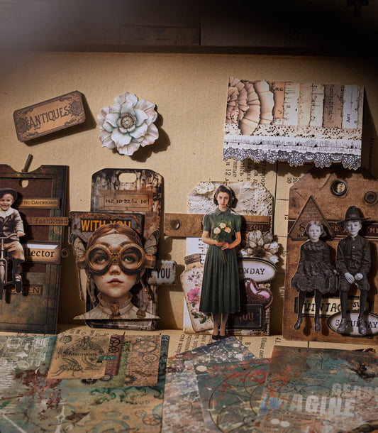 Pack de cartes artisanales vintage — 55PCS