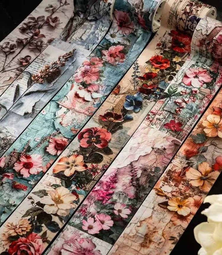 Vintage Floral Washi Tape — 2M