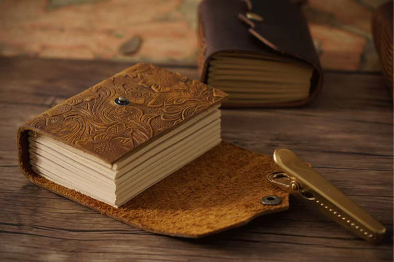 Carnet planificateur vintage en cuir de première qualité