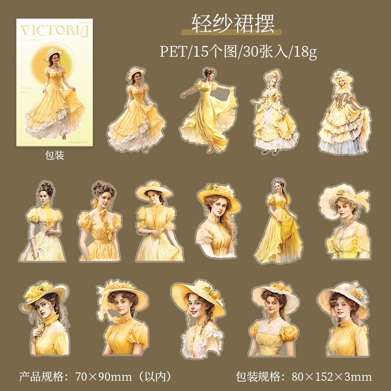 Classical Beauty PET Sticker – 30PCS