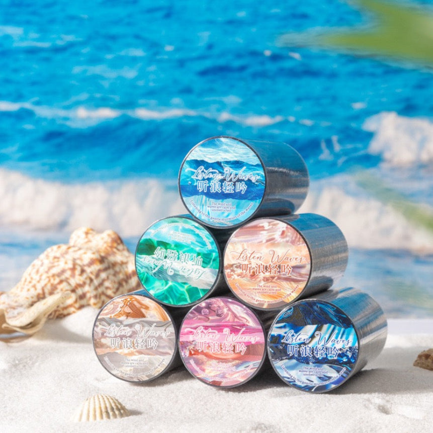 Whispering Waves Series Large-Size Decorative PET Stickers — 2M