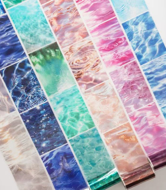 Autocollants PET décoratifs de grande taille de la série Whispering Waves — 2M