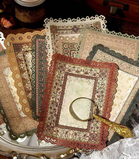 Série Whispers of Nature : Papier en dentelle vintage — 10 feuilles