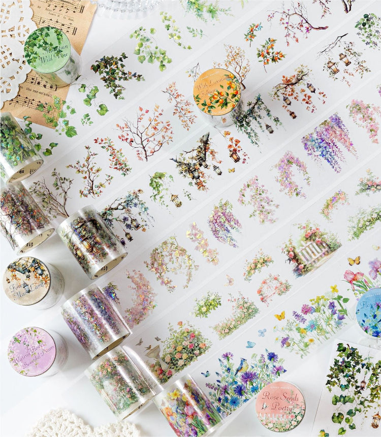 Wild Flower Branches Series PET Tape — 2M