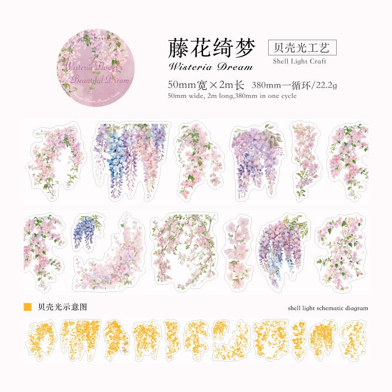 Wild Flower Branches Series PET Tape — 2M