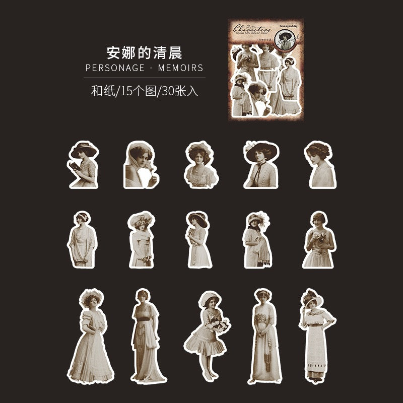 Character Notes · Memoir Series Washi Sticker – 30PCS